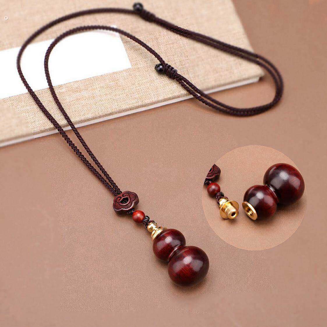 【可打开】空心葫芦紫檀木项链男女百搭黑檀木吊坠毛衣链长款挂件