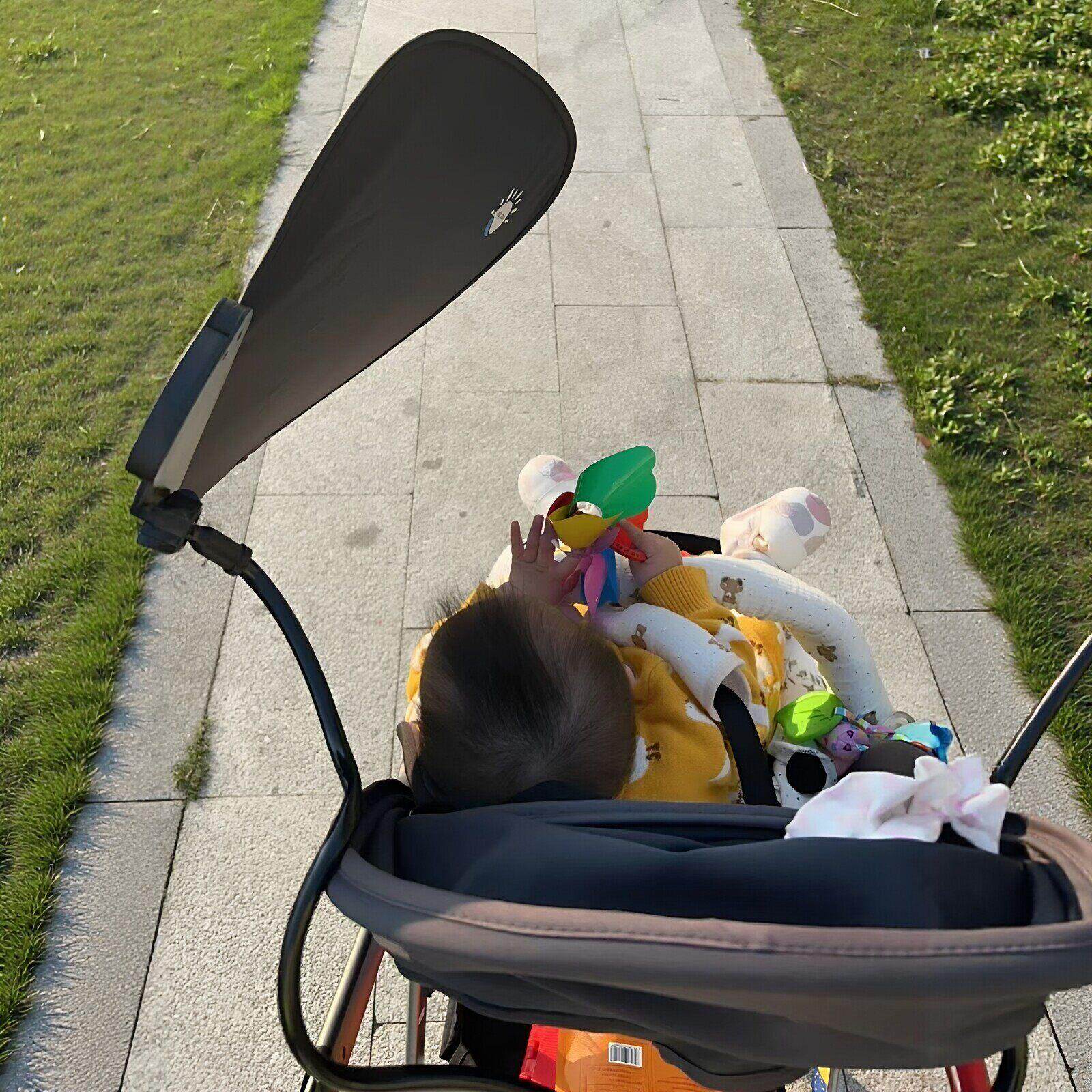 婴儿车遮阳伞防晒遮光板户外旅行小推车太阳挡板可调节方向防眩光