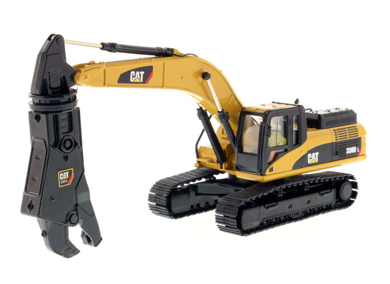 DM 1:50 Cat 330D L 液压式挖掘机带铁剪钩机模型合金摆件85277