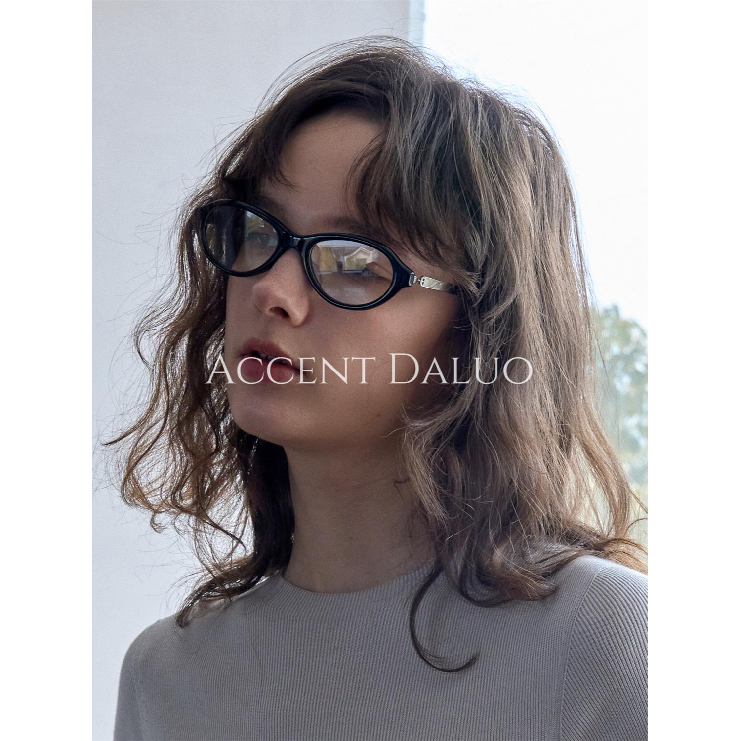 ACCENT DALUO 时髦老钱 进口醋酸板材钛金属防蓝光黑框眼镜素颜镜