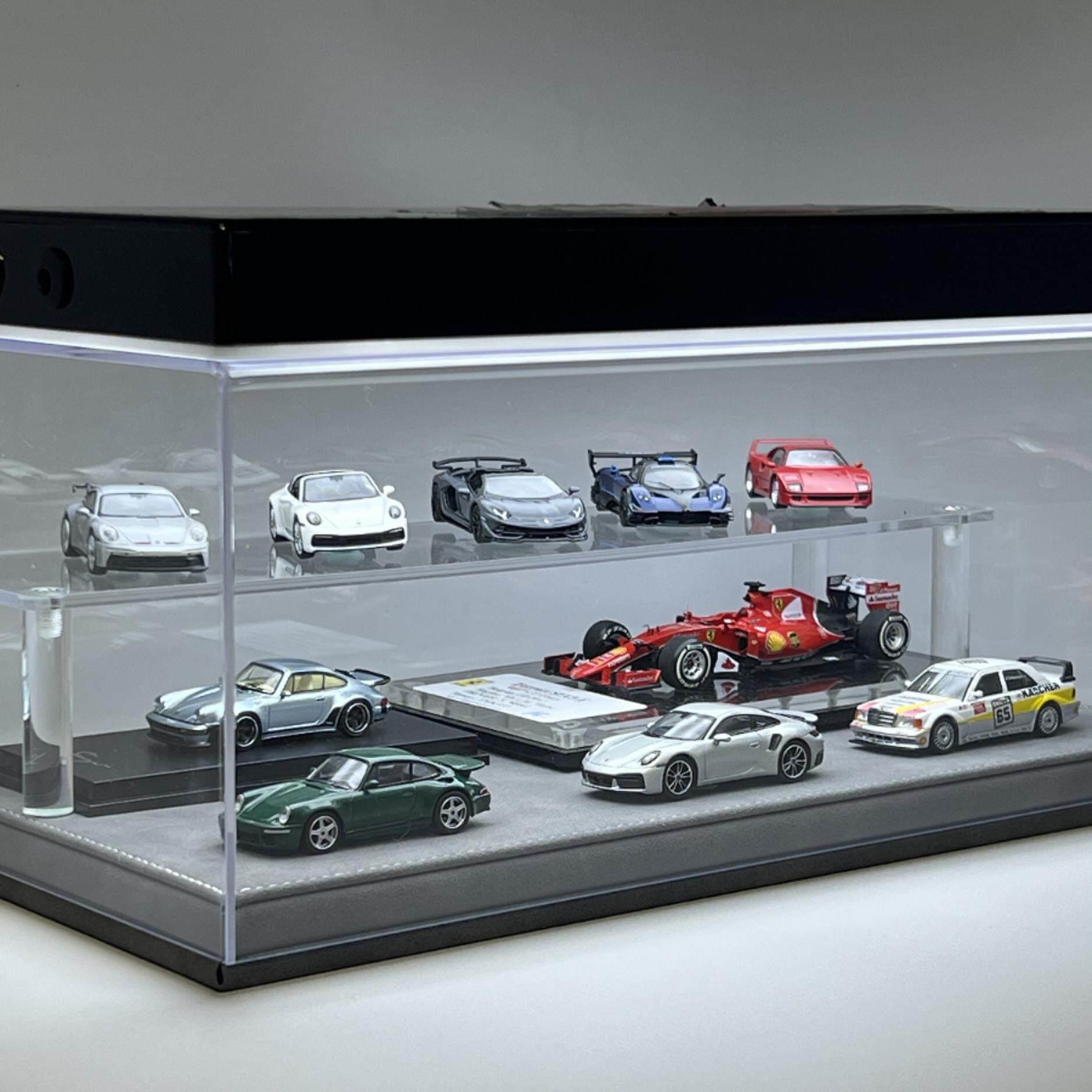 双层汽车模型展示盒多车展示 亚克力防尘罩展示盒 1:64汽车模型展