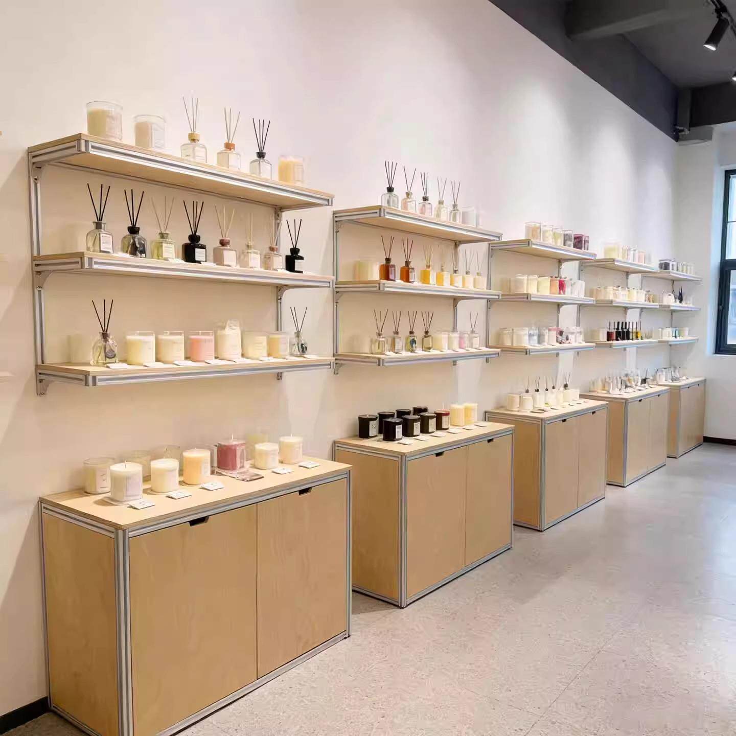铝型材海洋板饰品展示柜中岛台陈列柜落地收纳置物展示架货柜