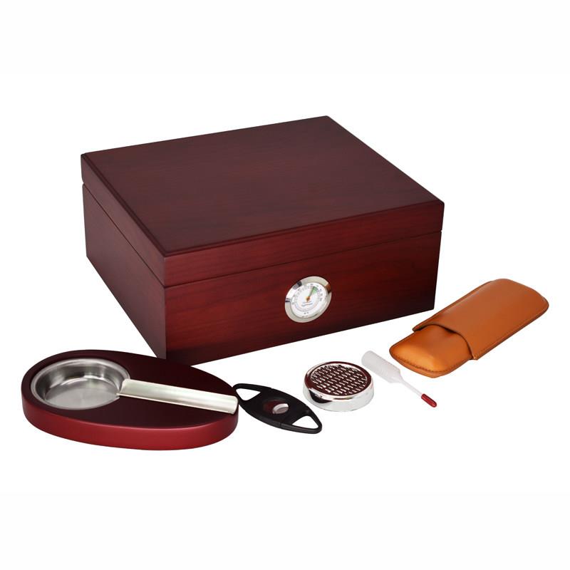 雪茄盒雪松实木醇香雪茄保湿盒雪茄箱雪茄配件烟灰缸雪茄刀套装