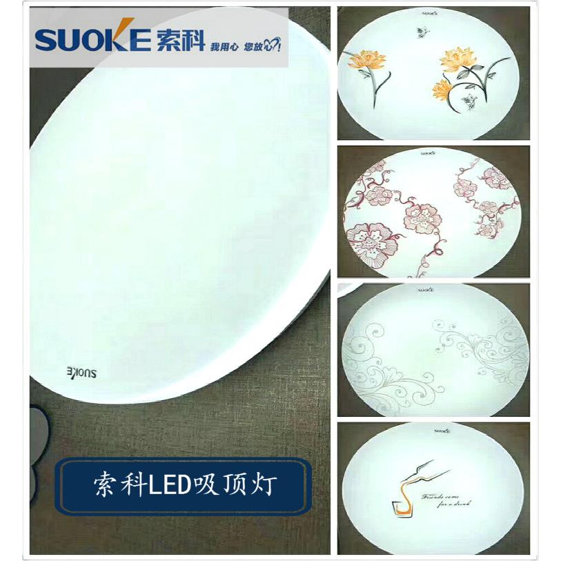 索科LED吸顶灯超薄全白办公灯24W灯卧室阳台灯客厅卧室灯简约