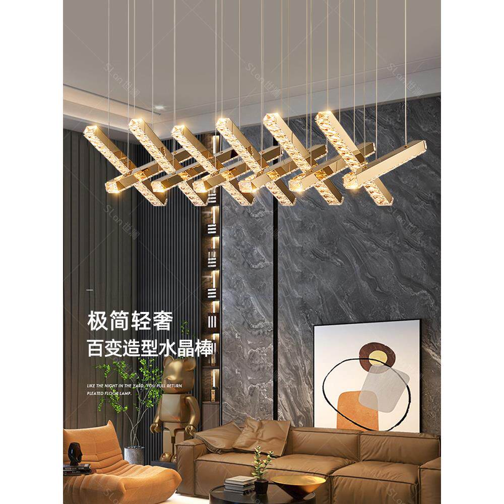 饭厅水晶灯餐厅灯客厅简约现代轻奢灯具餐桌灯创意个性吧台餐吊灯