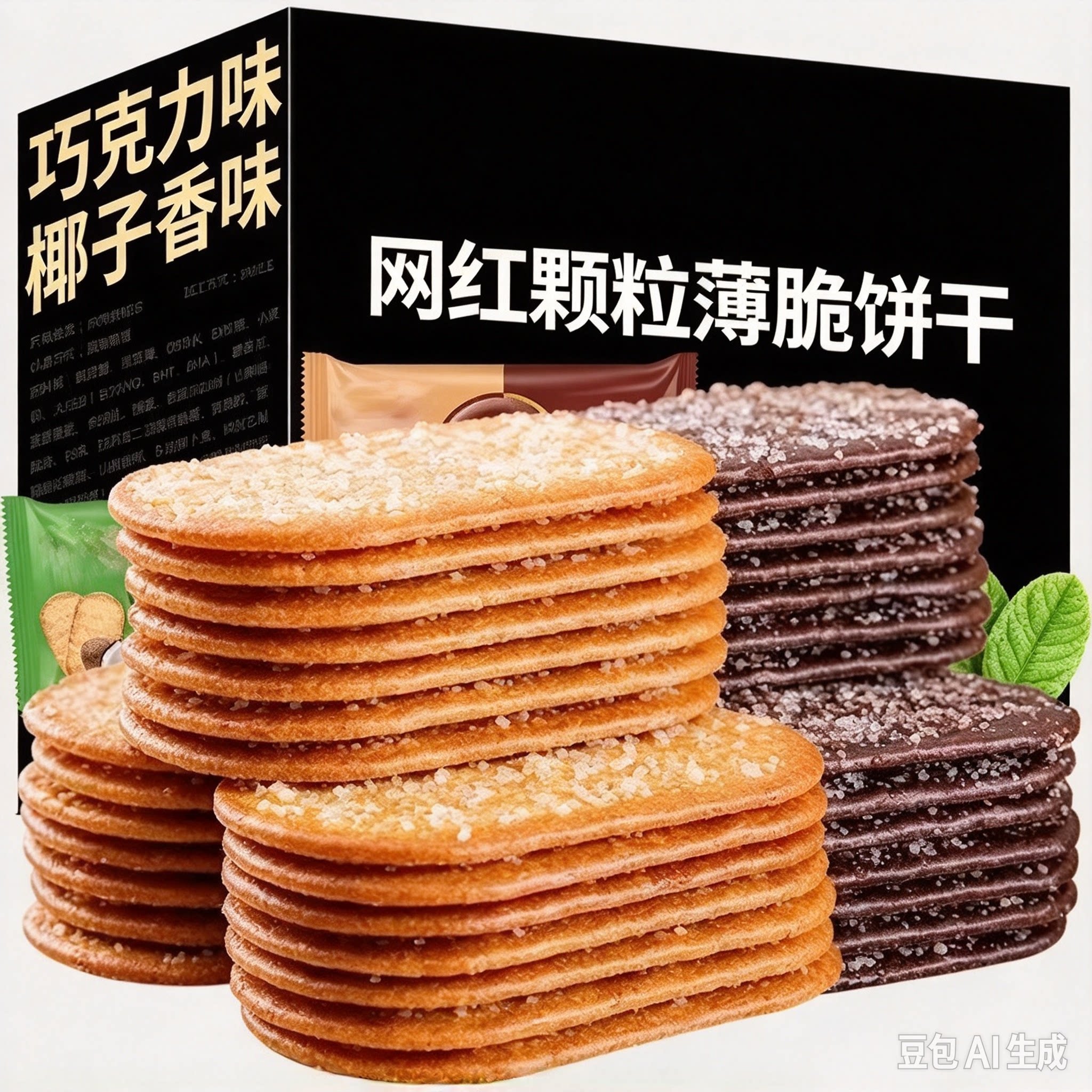 椰奶巧克力薄脆饼干网红糖粒老式办公室小吃儿童解馋小休闲零食X