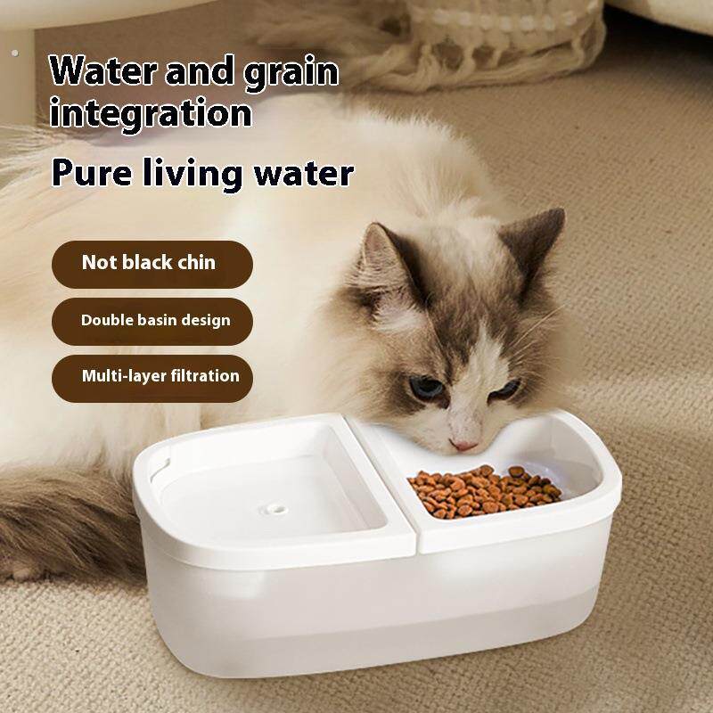 跨境宠物饮水喂食器二合一宠物饮食器宠物饮水猫咪喝水循环用水器