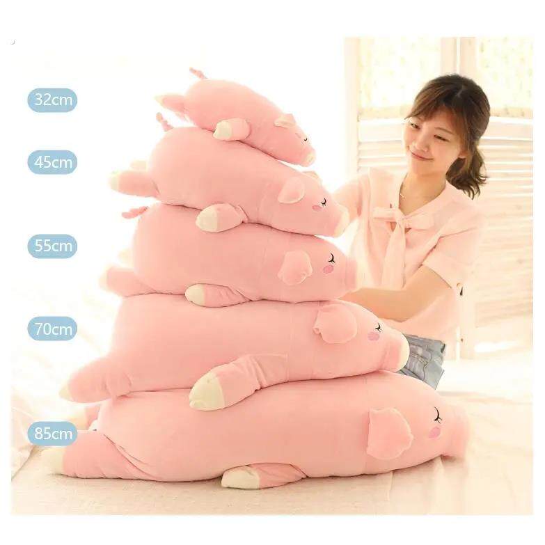 柔软小猪公仔羽绒棉毛绒玩具 卡通趴趴猪玩偶抱枕布娃娃生日礼物