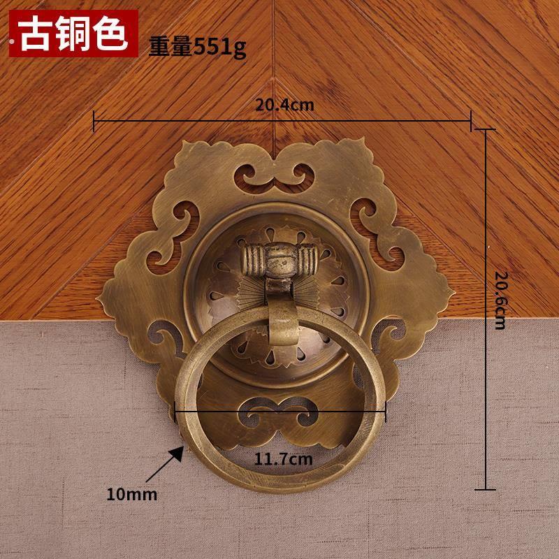木门拉手青古铜中式大门拉手仿古铁门把手老式门门环实心拉环拉手