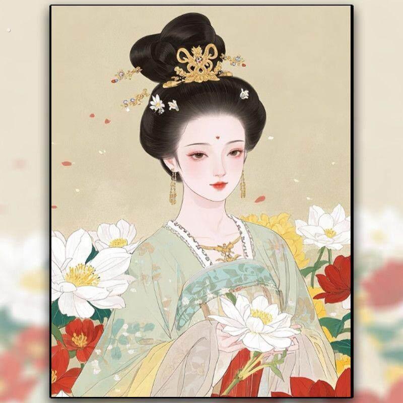 十字绣2025新款线绣中国风唐风美人高颜值手工制作刺绣钻石画满钻