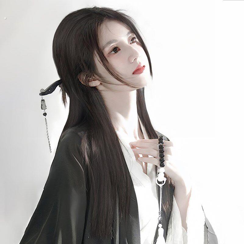 古风假发女长发新中式古装全头套式中分蓬松发型汉服一体式假发套