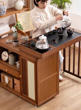 移动茶桌小茶台烧水壶一体2025新款客厅家用泡茶桌子高端阳台茶几