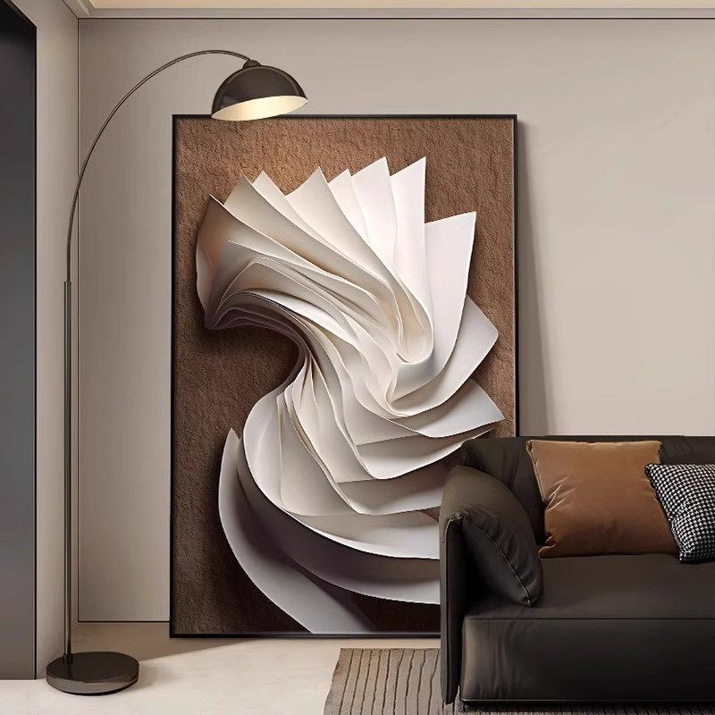 意式极简背景墙装饰画客厅落地画沙发背景画挂画走廊过道玄关壁画