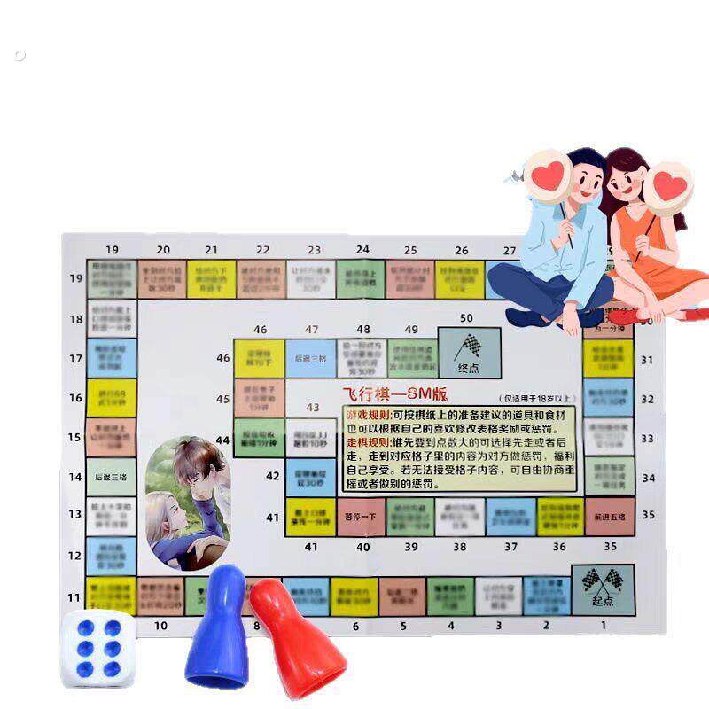 【只想和你玩夫妻飞行棋】情侣互动游戏道具双人惩罚大冒险大尺度
