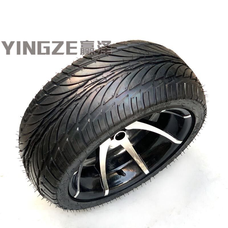 改装鬼火踏板车 卡丁车沙滩车配件205/30-12寸加宽轮胎铝轮毂轮圈