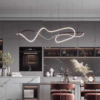 2024设计师吊灯具线条异形艺术餐厅前台吧台展厅专卖店样板间定制