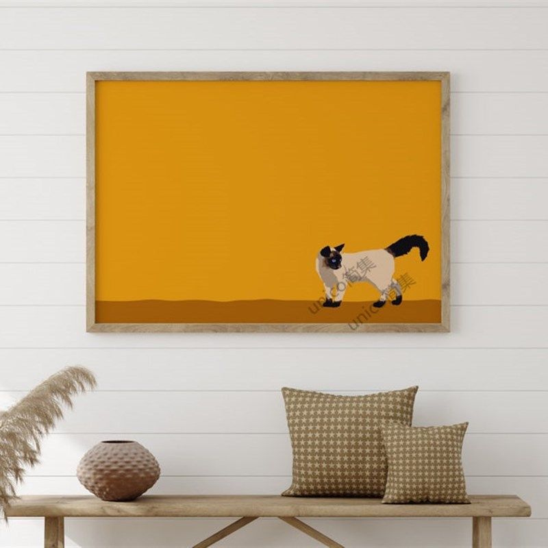 Cat丨猫肥家润海报画 橘猫暹罗梨花猫咪卡通玄关卧室落地装饰挂画,家居饰品,现代装饰画,淘宝优惠券,粉丝福利购,淘宝优惠卷