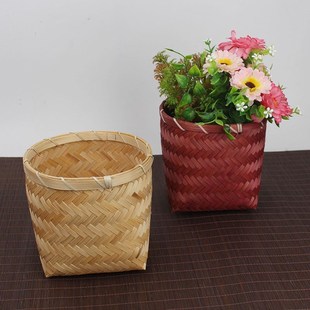 竹编手工小竹篓小竹篮筐复古茶点筐婚庆糖果篮零食干花篮民宿餐厅