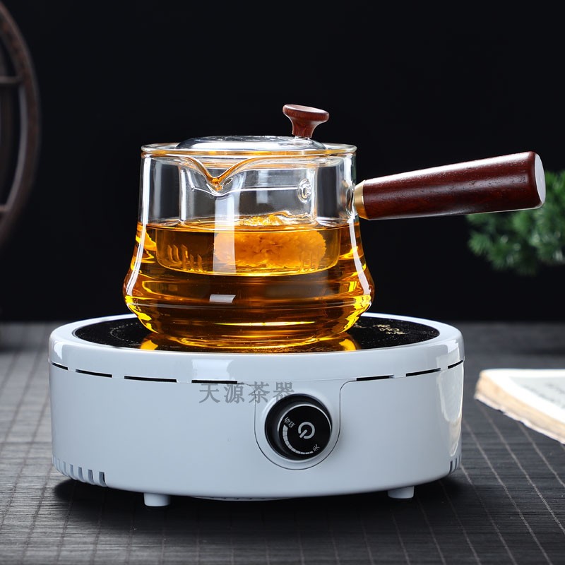 玻璃茶壶锤纹煮茶壶耐高温玻璃侧把过滤泡茶壶单壶小青柑煮茶器