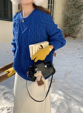 3th Morning 慵懒奏曲 复古感菱格麻花粗棒针织衫毛衣ZY3825