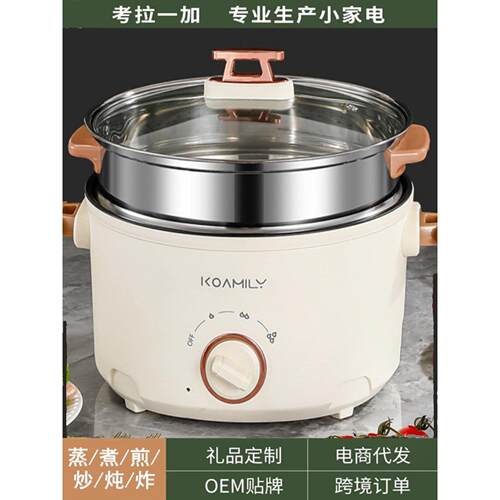 多功能电煮锅家用学生宿舍煮面小电锅电炒锅蒸煮一体火锅工厂直销