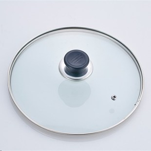 锅盖家用帽透明钢化玻璃耐热蒸锅炒菜锅盖32cm不锈钢圆形汤锅盖子