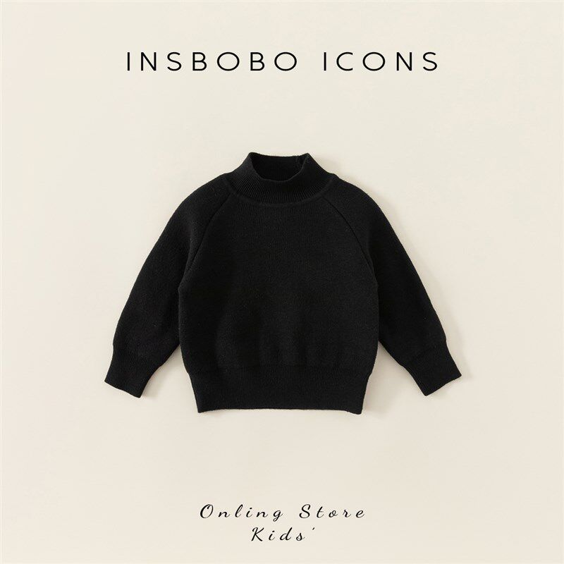 儿童毛衣针织衫秋冬加绒新款男童长袖女童半高领内搭打底衫冬装潮