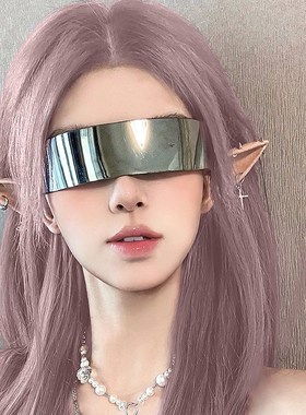 假发女长发夏季网红女团风粉紫色长直发中分八字刘海造型全头套式