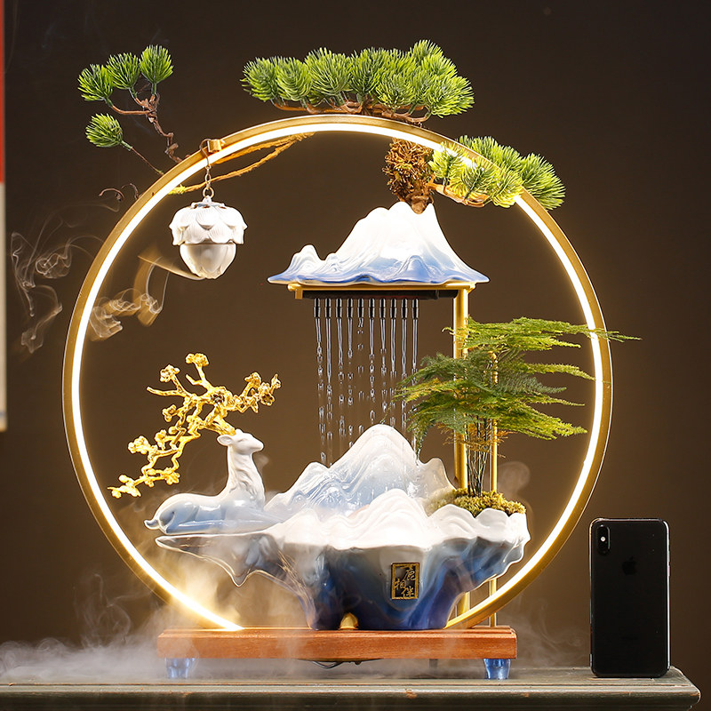 流水生财招财摆件创意循环水家居办公室桌面乔迁开业礼品礼盒装,家居饰品,流水摆件,淘宝优惠券,粉丝福利购,淘宝优惠卷