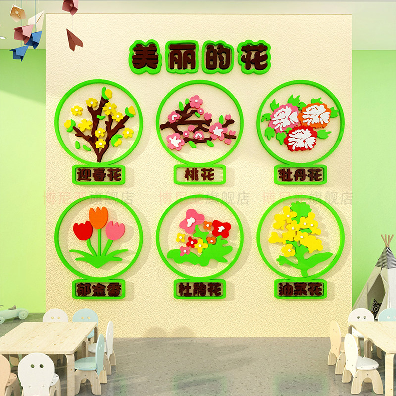 幼儿园墙面装饰环创主题成品布置材料春天季文化画室美术教室走廊,家居饰品,文化墙贴,淘宝优惠券,粉丝福利购,淘宝优惠卷
