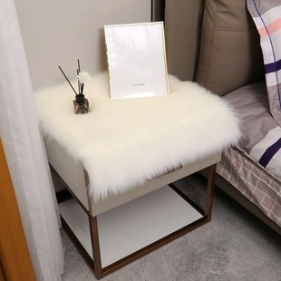 毛绒桌垫仿羊毛桌布卧室床头柜垫书桌长毛绒餐桌茶几台布椅展台垫