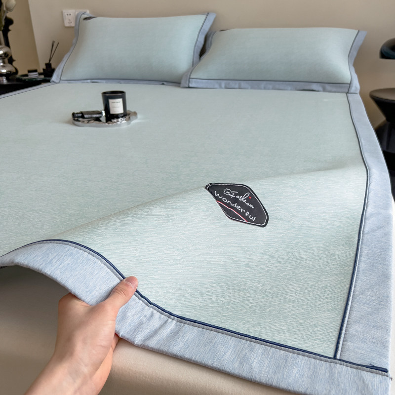 纯色高端冰丝凉席三件套夏季凉感丝空调软席子可水机洗床垫子家用,床上用品,冰丝席,淘宝优惠券,粉丝福利购,淘宝优惠卷