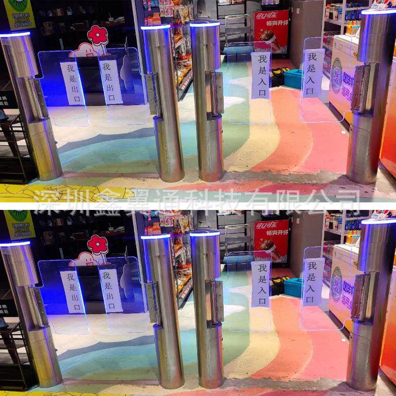 圆柱摆闸刷卡门禁闸机系统人行通道翼闸楼梯入口人脸识别速通门