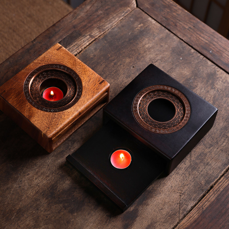 新蜡烛温泡茶炉实木温茶器煮茶加热底座复古小火保温茶器提香器烘,餐饮具,煮茶炉,淘宝优惠券,粉丝福利购,淘宝优惠卷