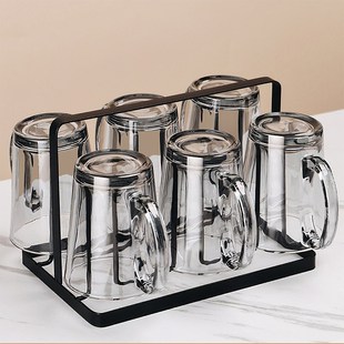 耐高温玻璃杯带把柄耐热喝水杯子女家用绿茶杯客厅待客水杯套装