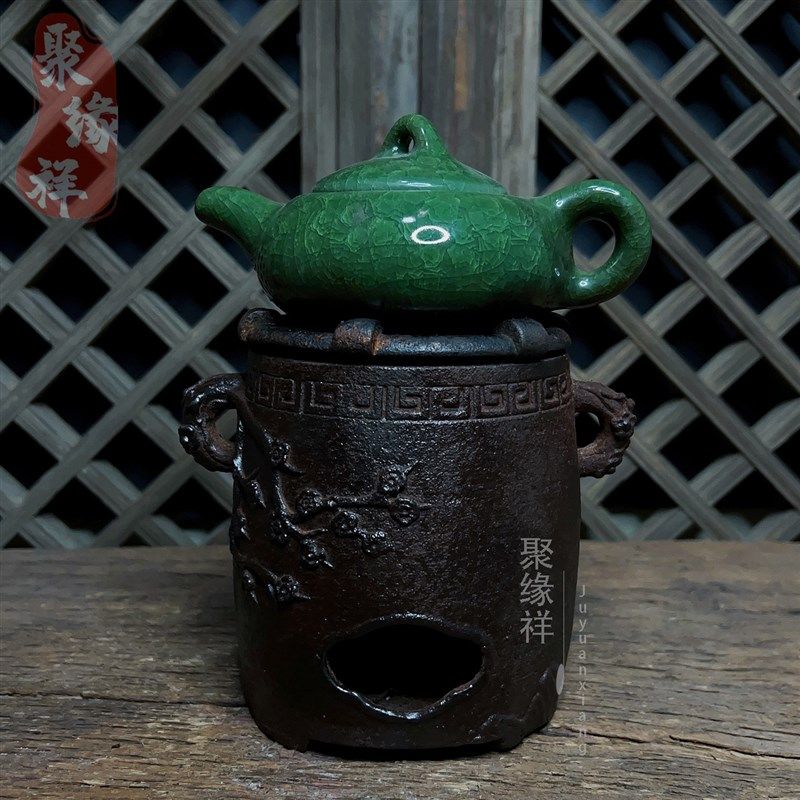 复古小号木炭温酒炉家用茶室煮茶炉露营铁器咖啡炉罐罐茶加热底座