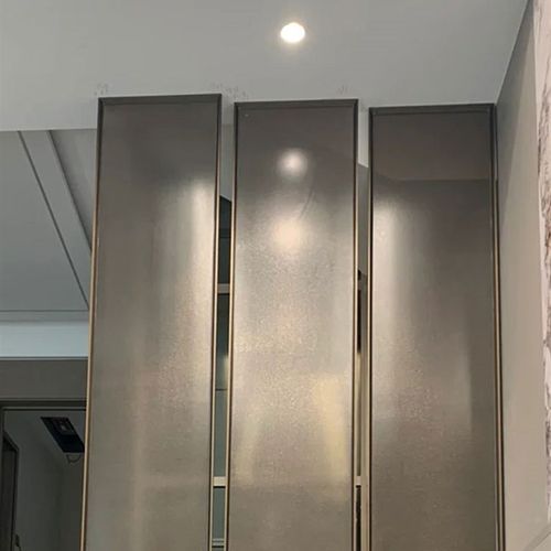 客厅玄关屏风隔断钢化艺术双层夹胶夹绢玻璃夹丝玻璃极窄边框定制