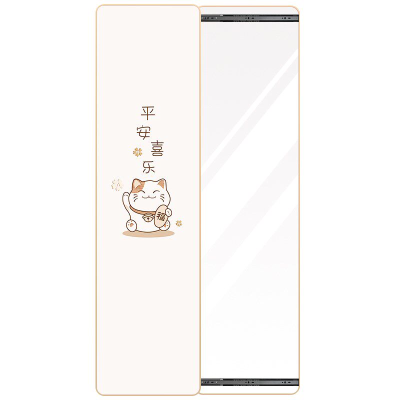 超薄2024款奶油风隐藏式全身镜入户门装饰画镜子推拉画暗藏穿衣镜,家居饰品,镜面画,淘宝优惠券,粉丝福利购,淘宝优惠卷