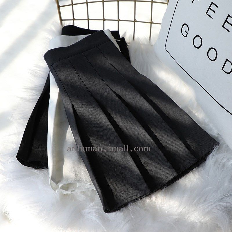 紫色百褶裙春夏短款高腰a字显瘦学院风短裙女百搭西装料半身裙裤