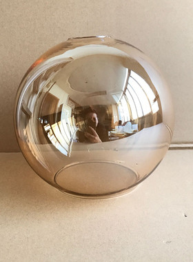 琥珀色烟灰色圆球玻璃灯罩灯具配件餐吊灯卧室吊灯台灯罩e27灯头