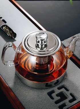 雅风电磁炉玻璃煮泡红花茶壶不锈钢过滤耐高温加厚加热