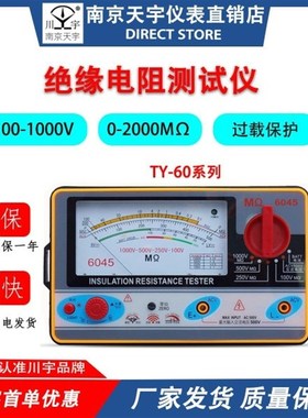 天宇TY-6017/6018/6045绝缘电阻测试仪兆欧表500V/1000V电子摇表