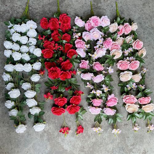 仿真牡丹树 工程造型藤条玫瑰树店面装修空调管道遮挡吊顶花假花