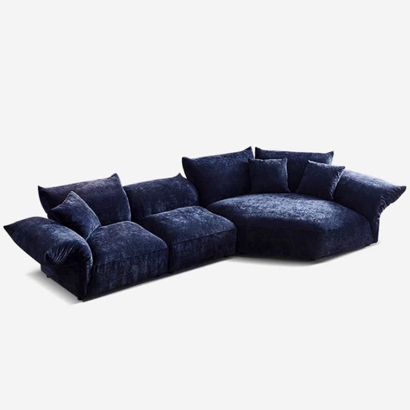 允馨edra花瓣沙发意式极简雪尼尔布艺沙发异形弧形贵妃位高端沙发