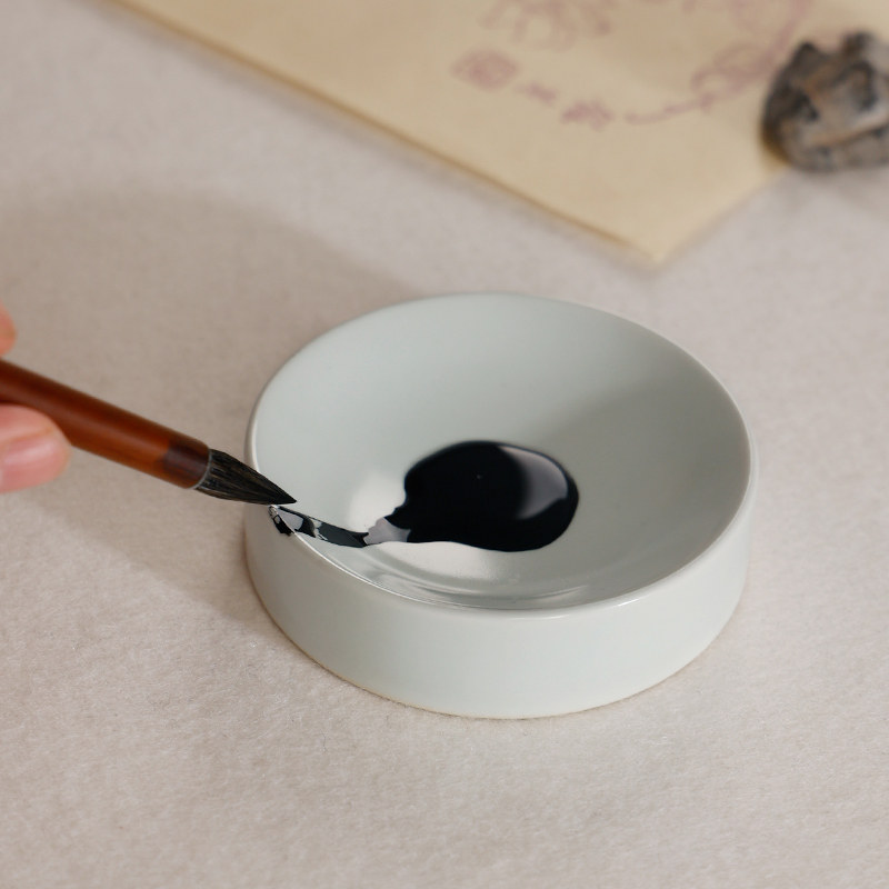 汝窑青瓷砚台墨池陶瓷墨碟大号墨盘小墨盒装墨汁国画调色盘中国风,文具电教/文化用品/商务用品,文房四宝,淘宝优惠券,粉丝福利购,淘宝优惠卷