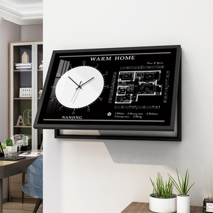 户型图定制电表箱挂画带钟表高级感配电箱电闸盒遮挡装饰画免打孔