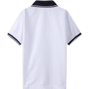 高中女生校服内搭打底衫短袖t恤男生白色polo棉中小学生班服夏季