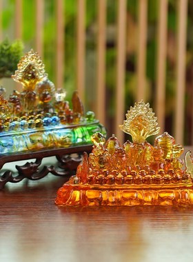 古法琉璃百宝座桌面装饰摆件密宗法器摩尼宝百宝总集家用供奉用品