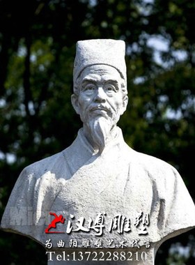 玻璃钢仿铜雕塑古代医圣李时珍人物半身胸像雕塑户外广场景观雕塑
