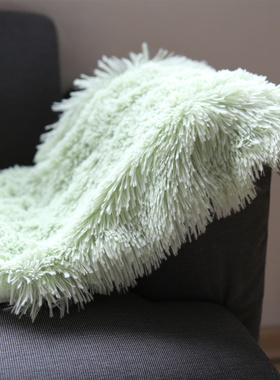 出口纯白色长毛毛PV绒沙发抱枕套飘窗办公室椅子靠垫靠枕垫子含芯
